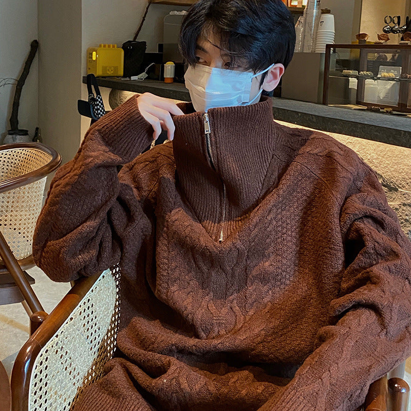 Men's High Collar Sweater