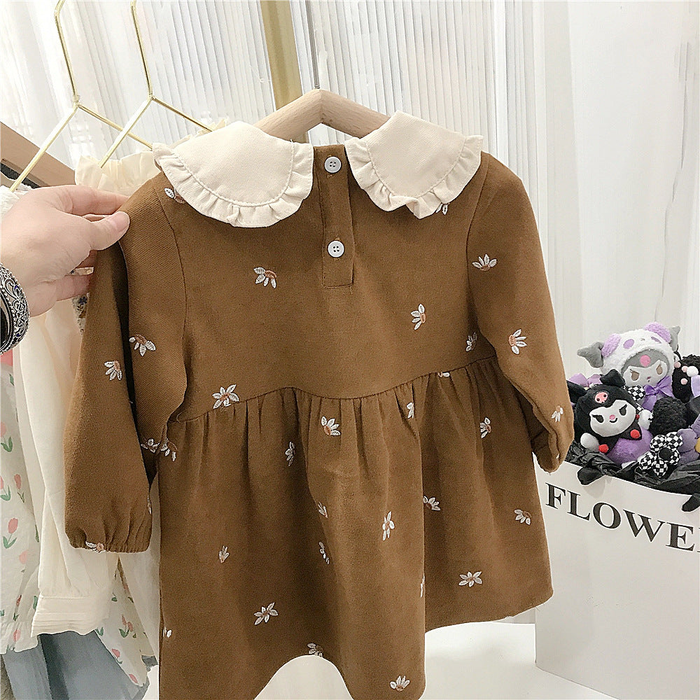 Girls' Lace Collar Cotton Dress