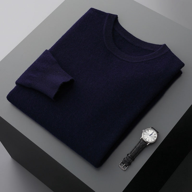 Men's Round Neck Pure Cashmere Sweater