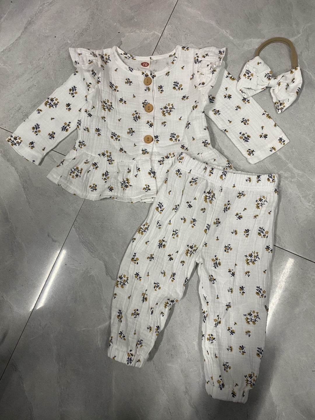 Girl's Cotton Double-layer Suit Playsuit