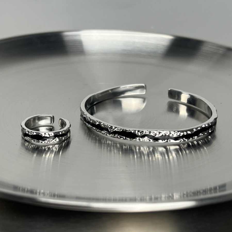 Dark Bracelet Ring Set
