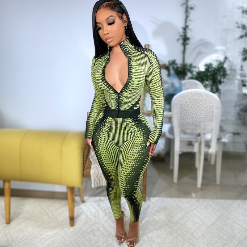 Striped High Waist Jumpsuit