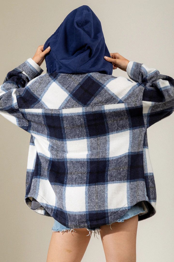 Women's Hooded / Woolen Plaid Shirt