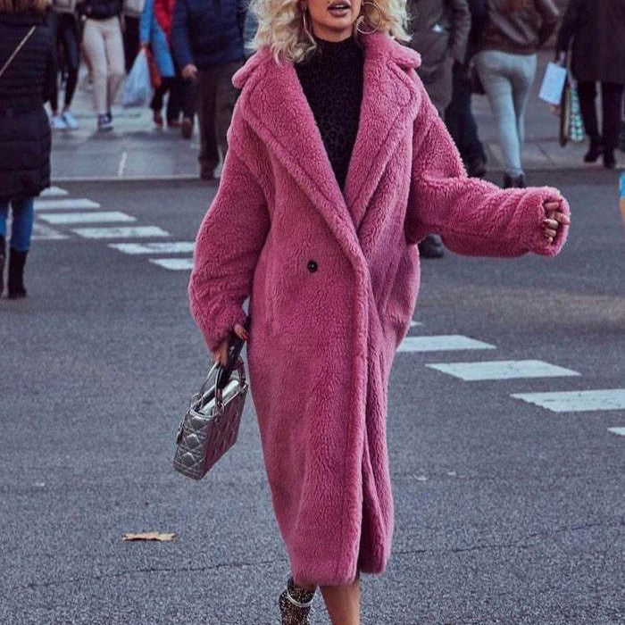 Lamb Fleece Coat W/ Pockets