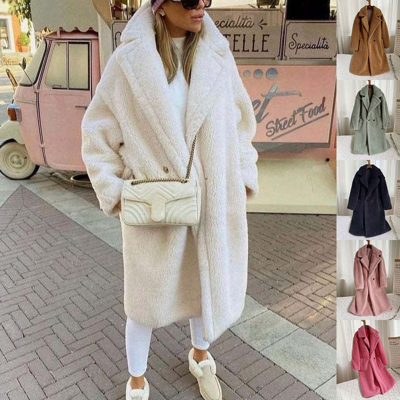 Lamb Fleece Coat W/ Pockets