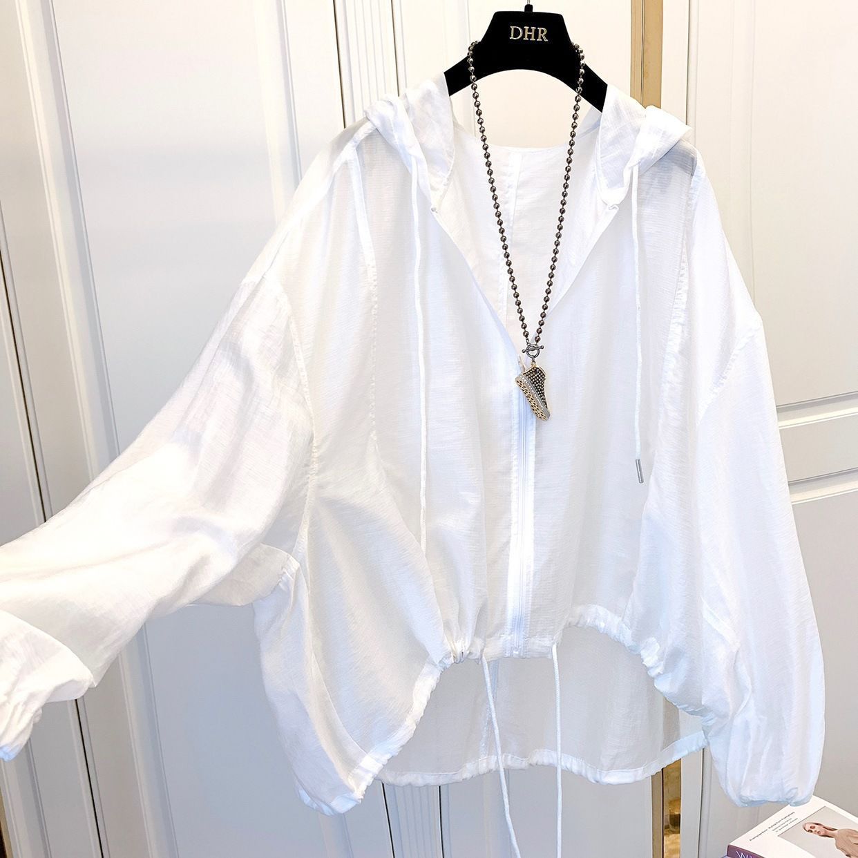 Lightweight Silk Hooded Top