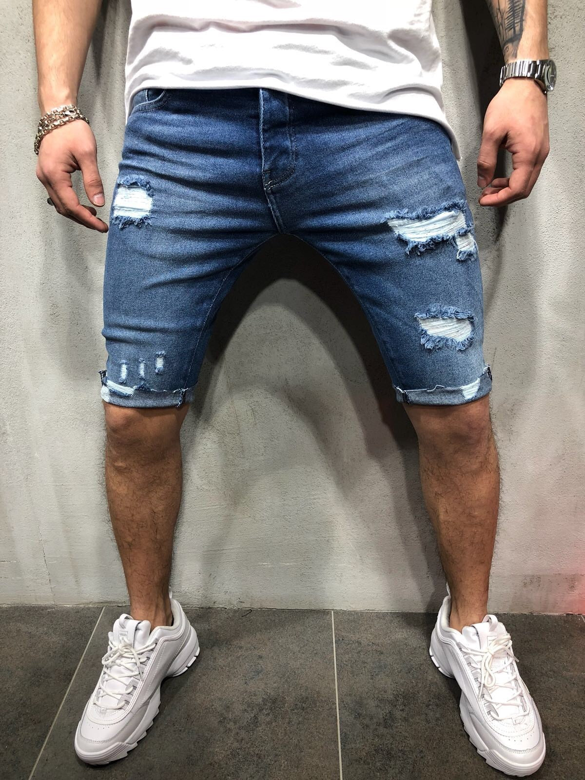 Fitted Denim Shorts