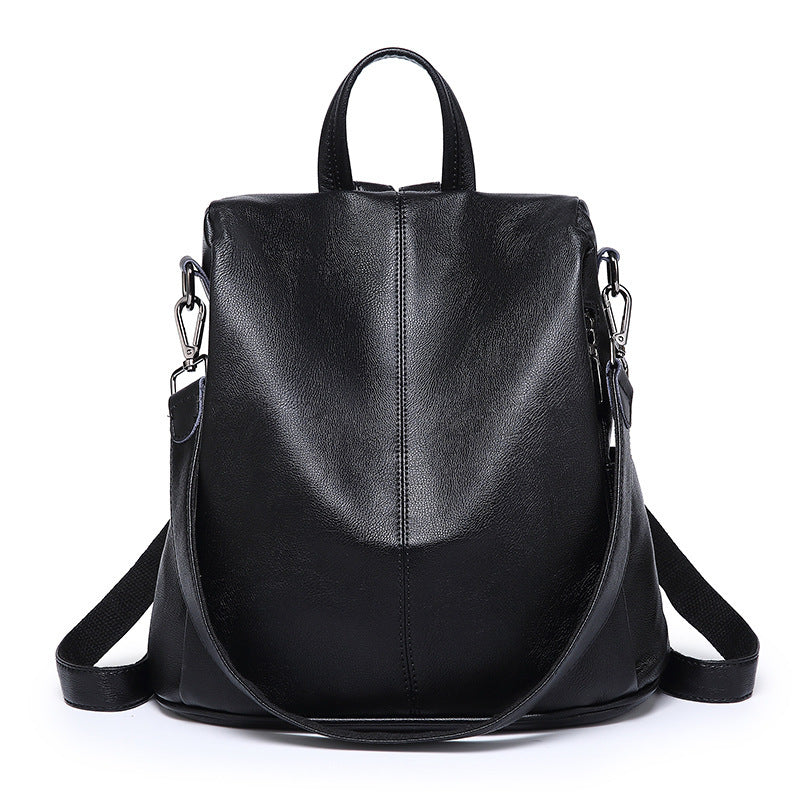 Large Capacity Soft Leather Backpack