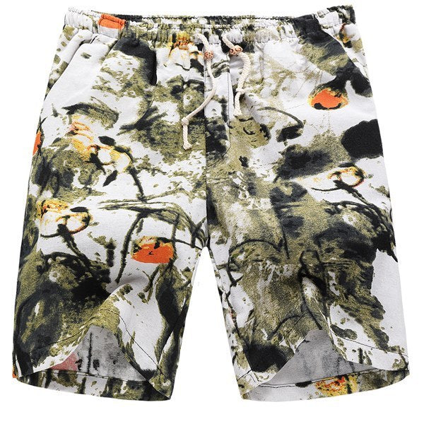 Linen Printed Summer Shorts