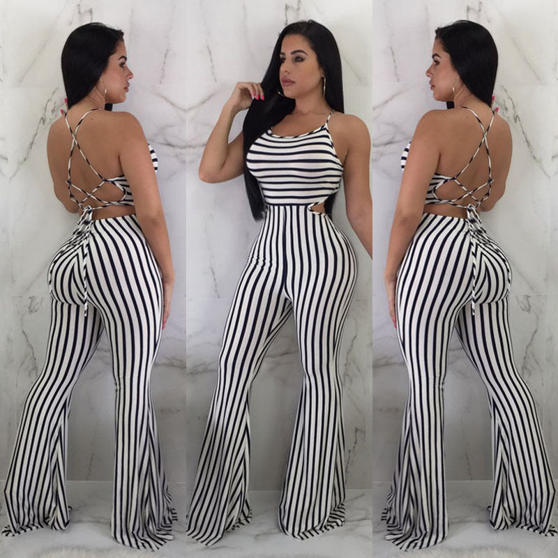 Striped Fitted Jumpsuit