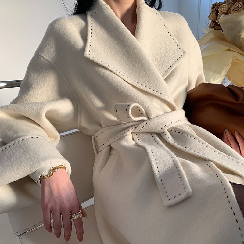 Trendy Double-faced Wool Overcoat
