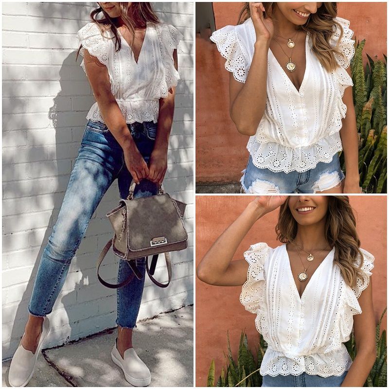 Embroidered Short Cotton Top