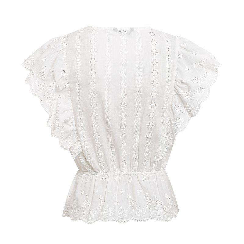 Embroidered Short Cotton Top