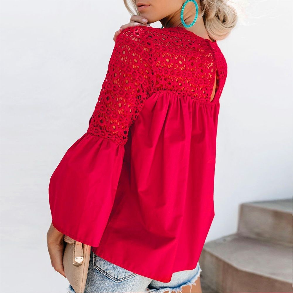 Women's Round Neck Lace Blouse