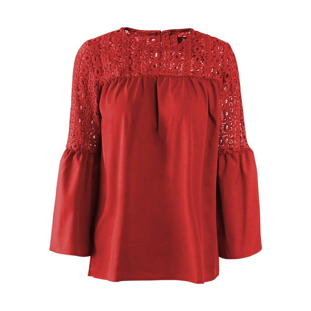 Women's Round Neck Lace Blouse