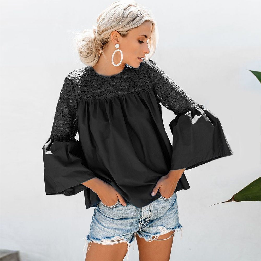 Women's Round Neck Lace Blouse