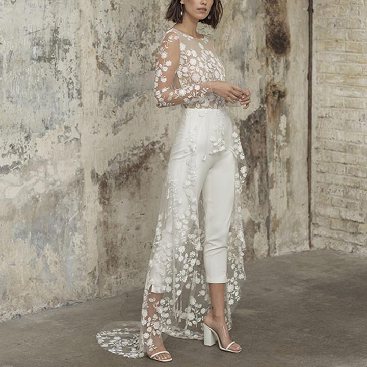 Ladies White Lace Jumpsuit