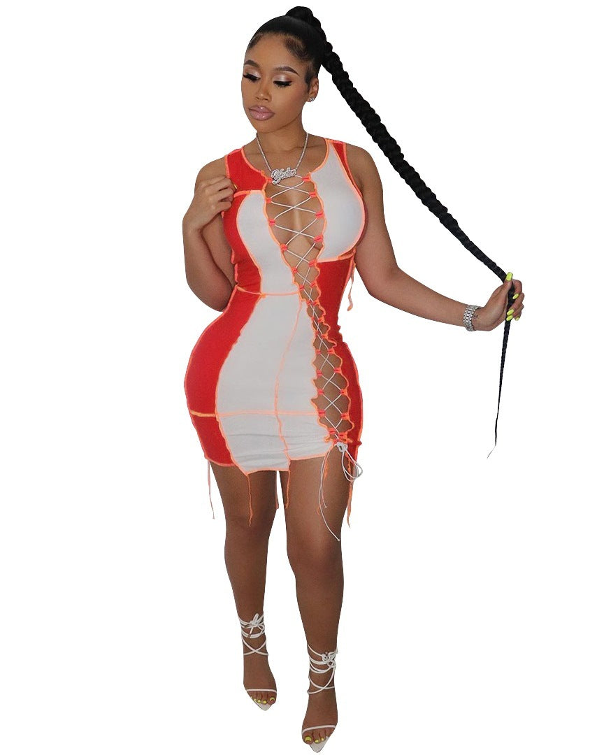 Women's Cotton Blend Tie Dress