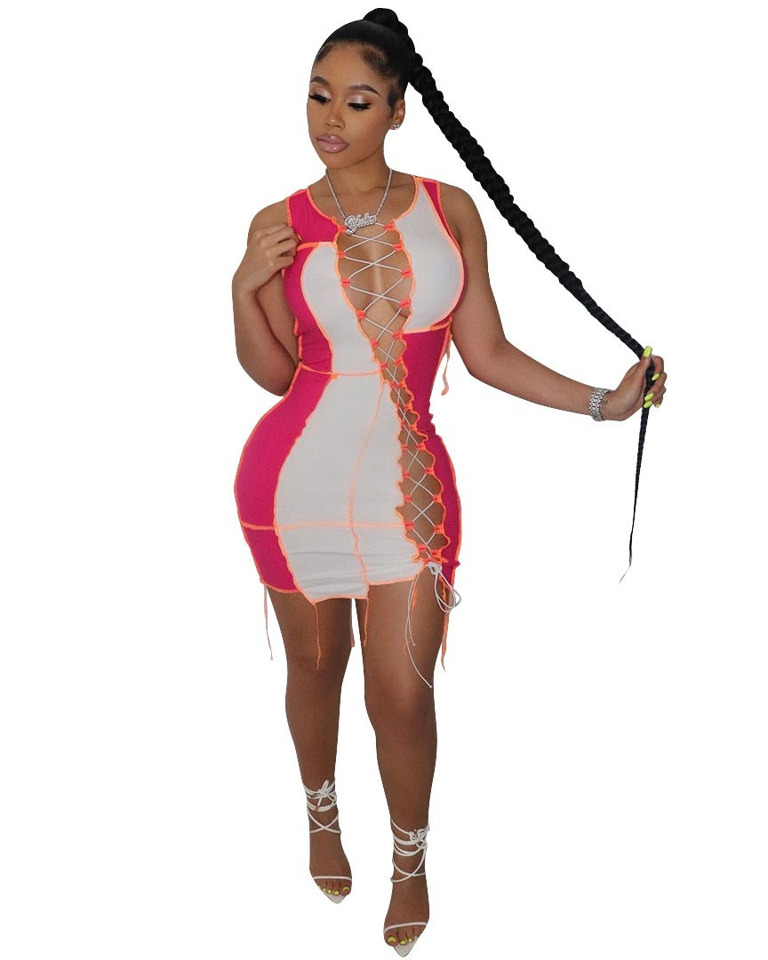 Women's Cotton Blend Tie Dress