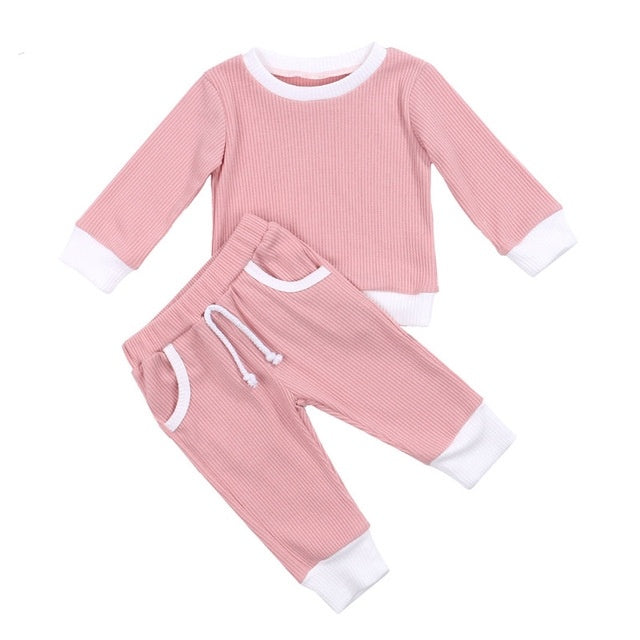 Baby Girl 2 Pcs Crew Neck
