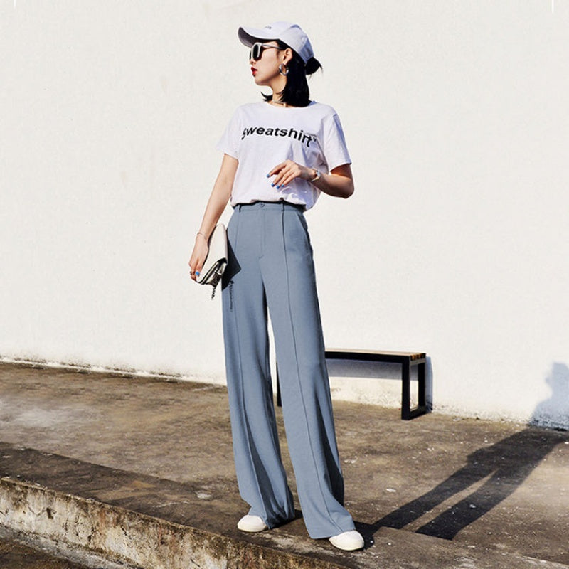 Front Seam Wide Leg Dress Pants