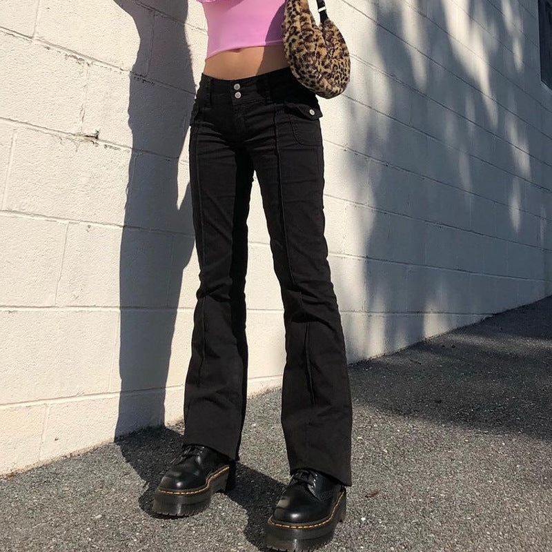 Low Rise Retro Fitted Pants