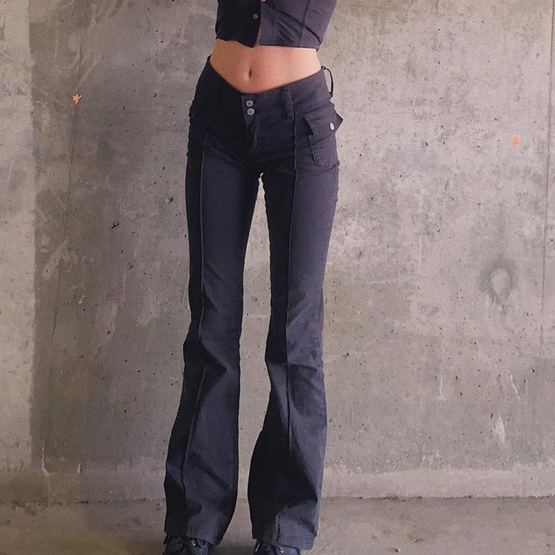 Low Rise Retro Fitted Pants