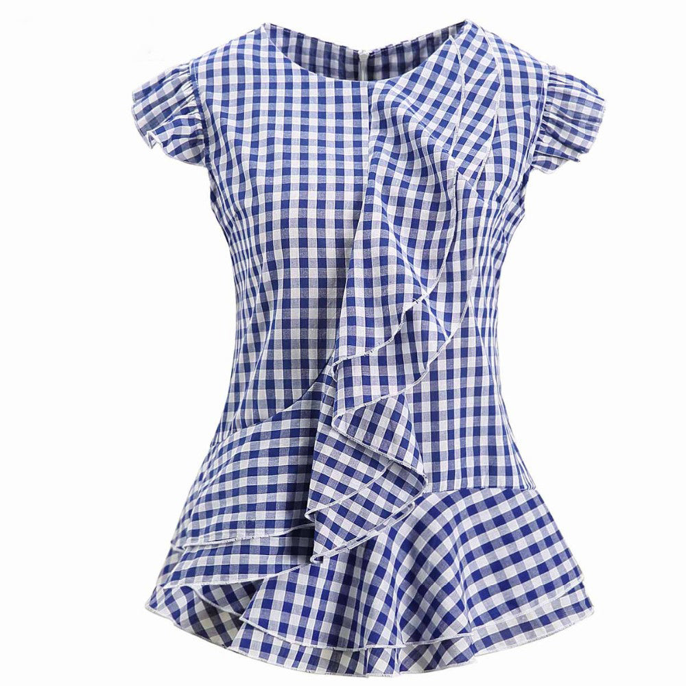 Women's High Waist Plaid Top