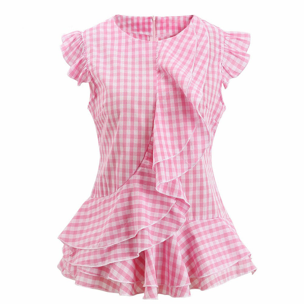 Women's High Waist Plaid Top