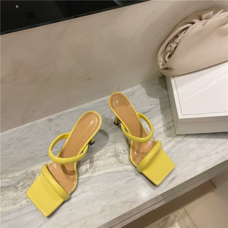 Women's Square-toe High-Heel Sandals