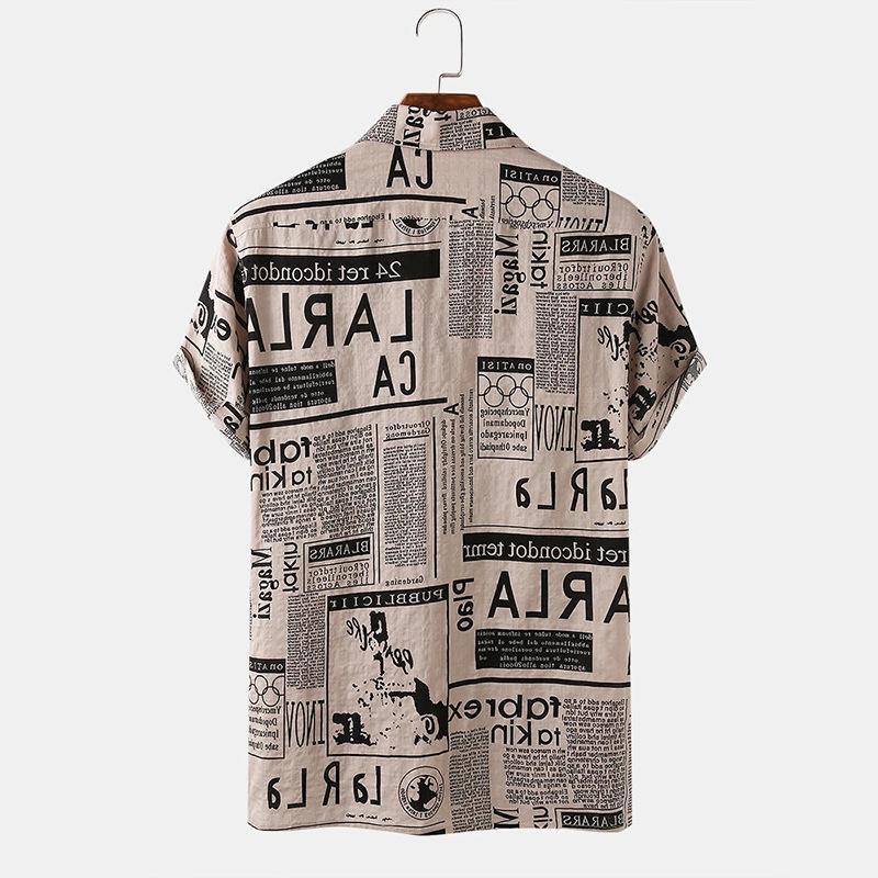 Vintage Newspaper Print Shirt