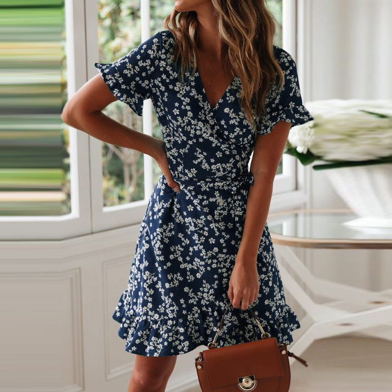 Floral One-Piece Chiffon Dress