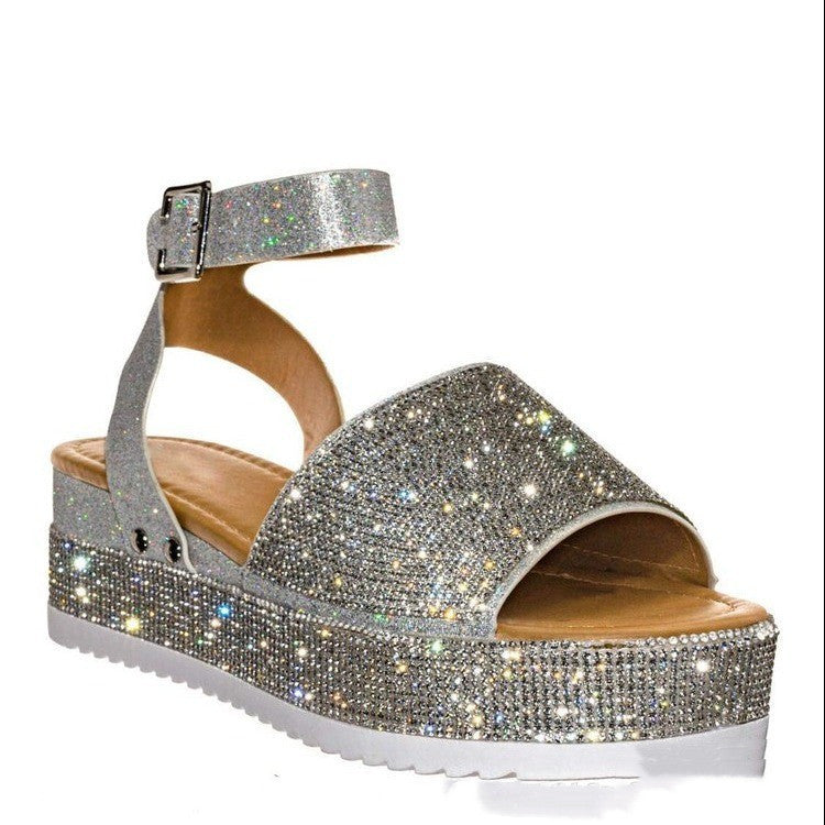 Rhinestone Platforms Sandals