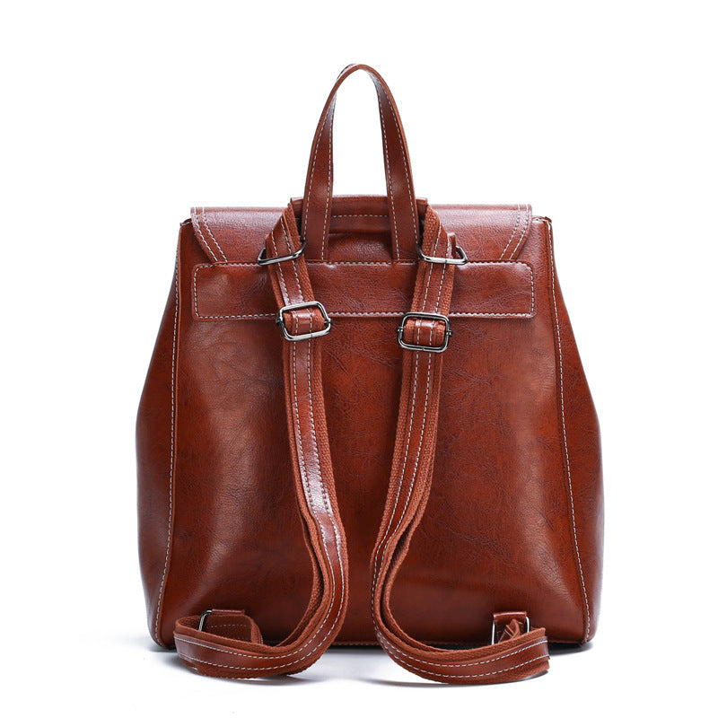 Oily leather Multi-function Backpack