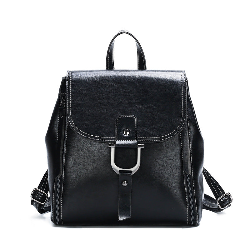 Oily leather Multi-function Backpack