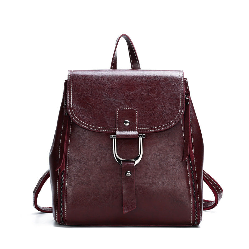 Oily leather Multi-function Backpack