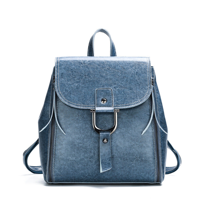 Oily leather Multi-function Backpack
