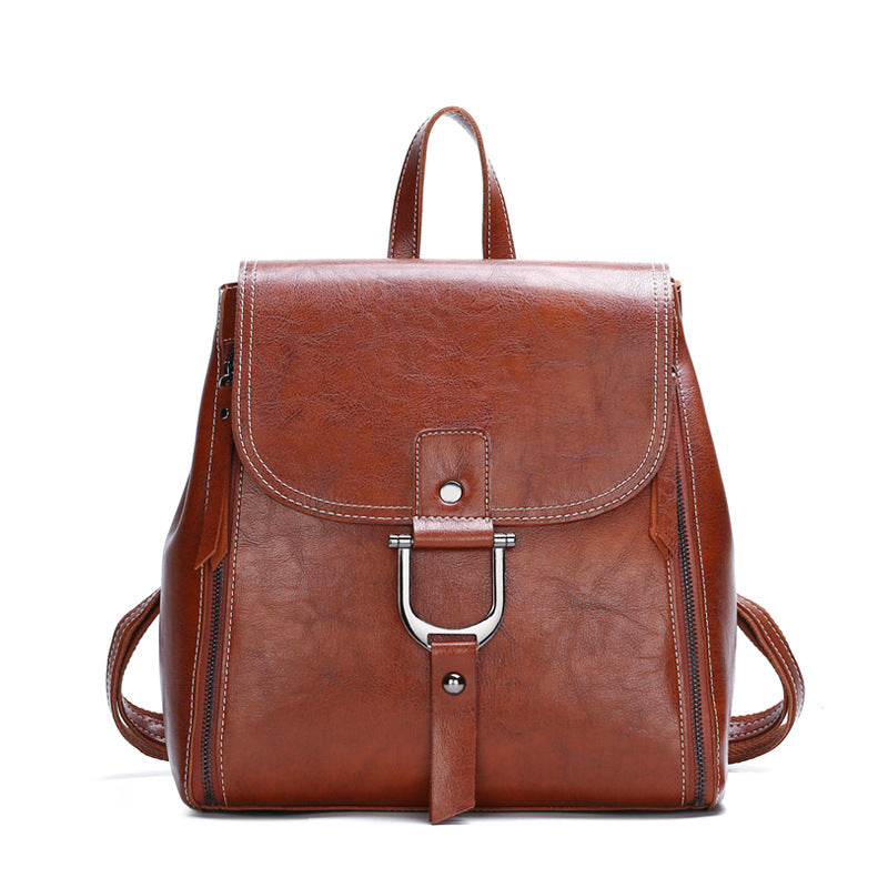Oily leather Multi-function Backpack