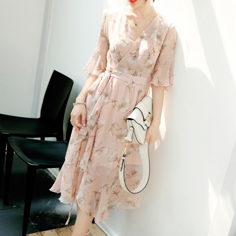 Women's Floral 100% Chiffon Dress