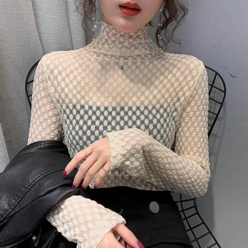Women's Lace Turtle Neck Top
