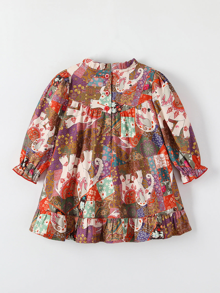 Girls' Vintage Cotton Dress