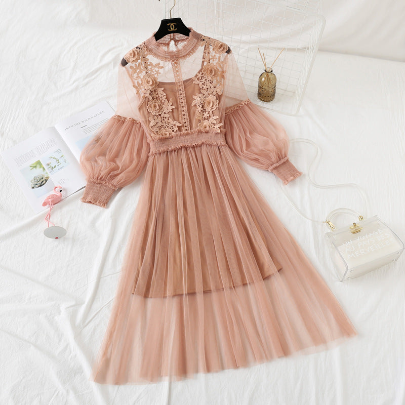 Embroidered Mesh Dress | Ajanka Inc.