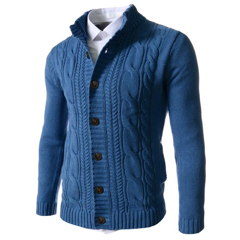 Men's Stand Collar Cardigan