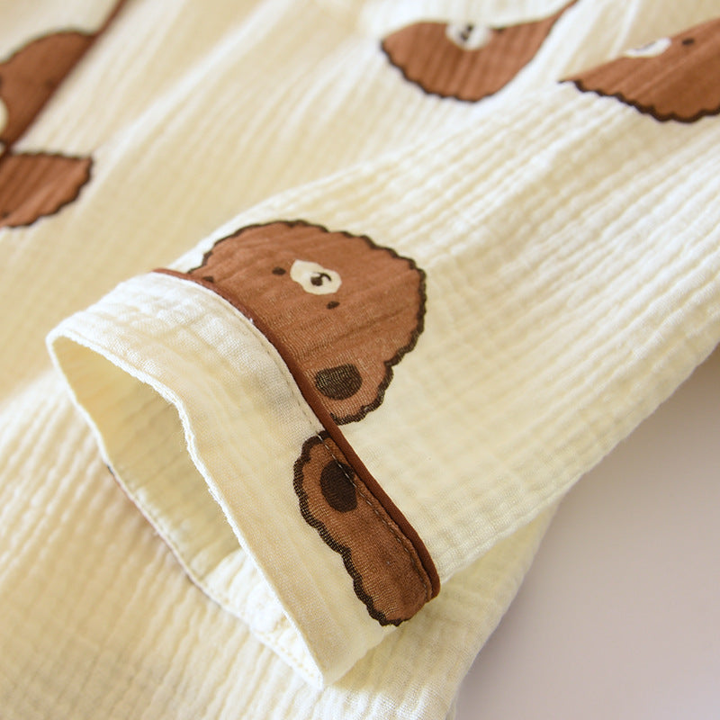 Long Sleeve Gauze 100% Cotton Pajamas