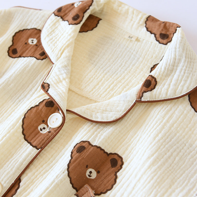 Long Sleeve Gauze 100% Cotton Pajamas