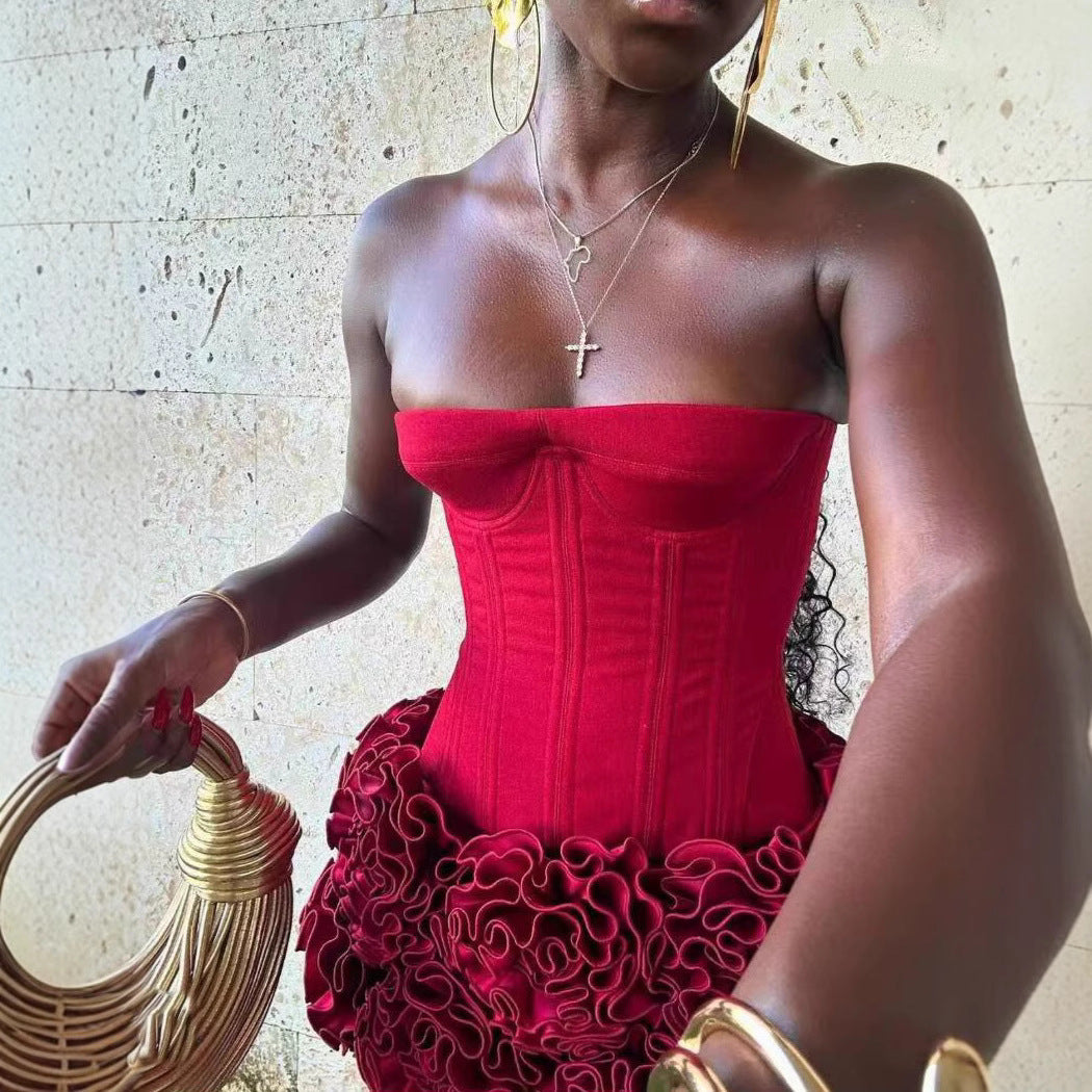 Adjustable Strapless Cocktail Dress