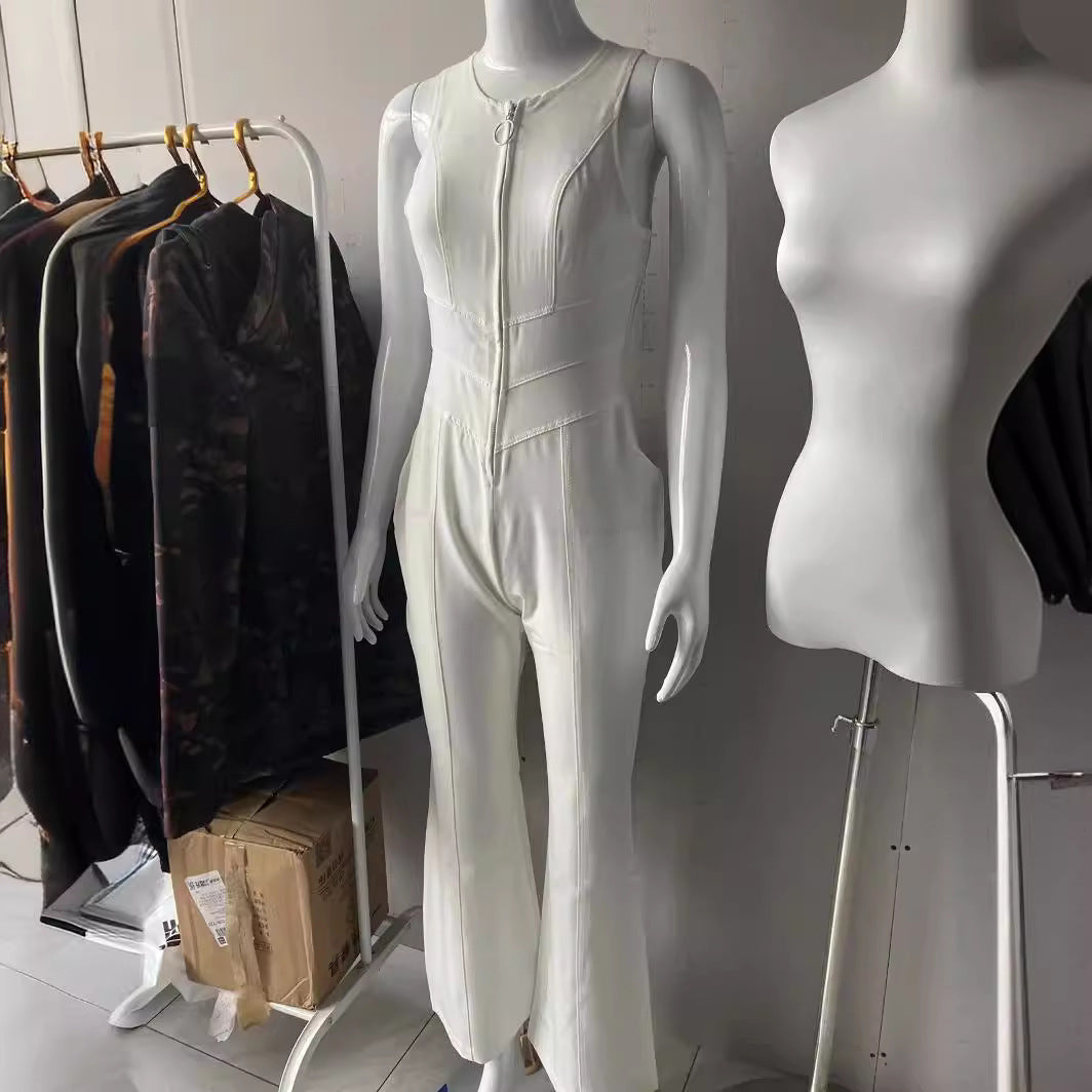 Retro High Waist Denim Jumpsuit