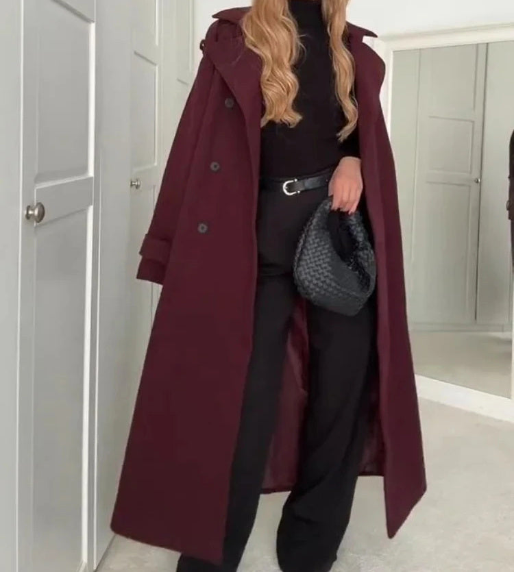 Women's Double-breasted Trench Coat w/Belt