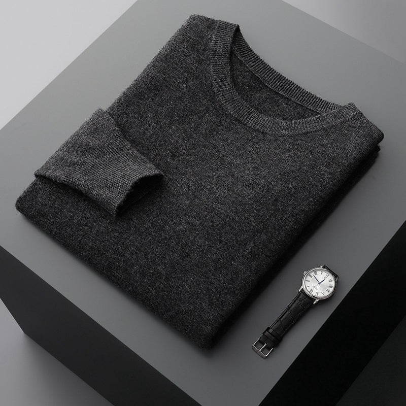 Men's Round Neck Pure Cashmere Sweater