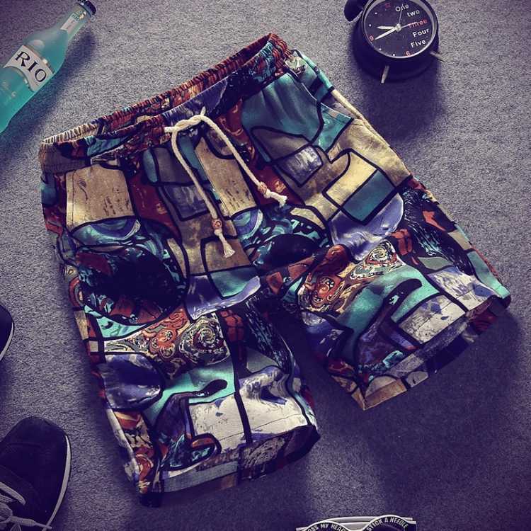 Linen Printed Summer Shorts